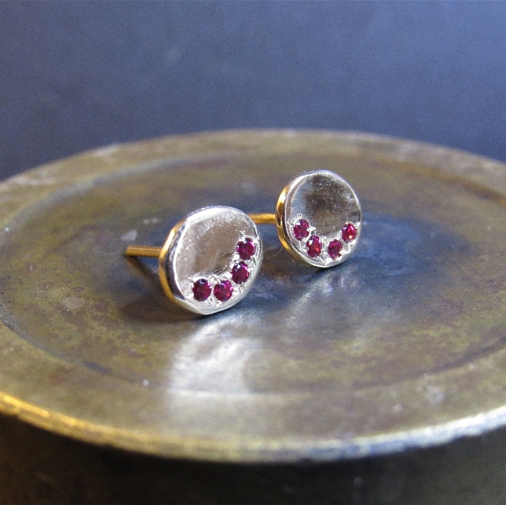 Gold Ruby earrings.